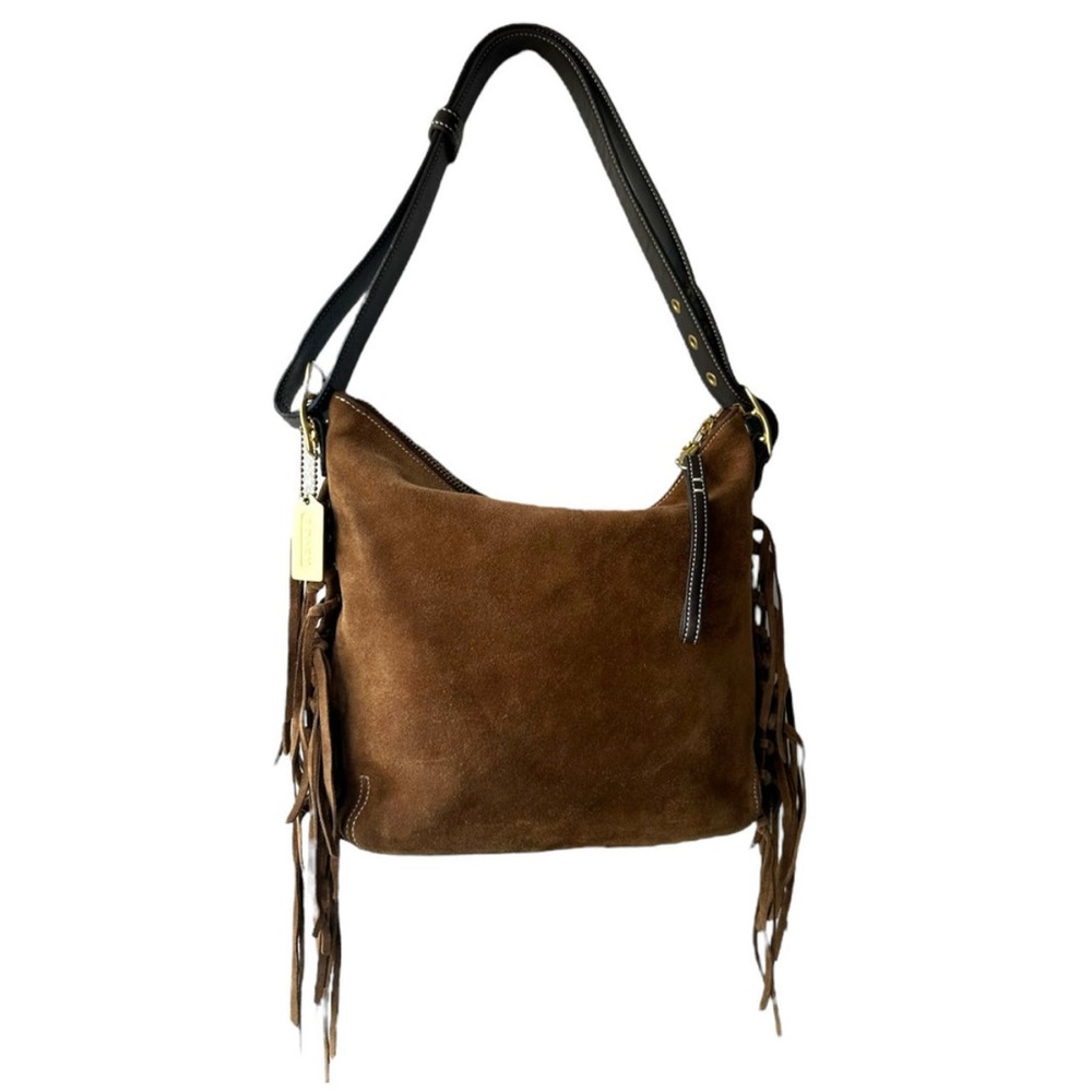 Vintage Coach Suede Fringe Hobo Cross body Bag